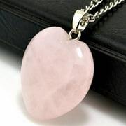 Jiaroswwei Fashion Heart Natural Stone Pendant Necklace Women DIY Handmade Jewelry Gift